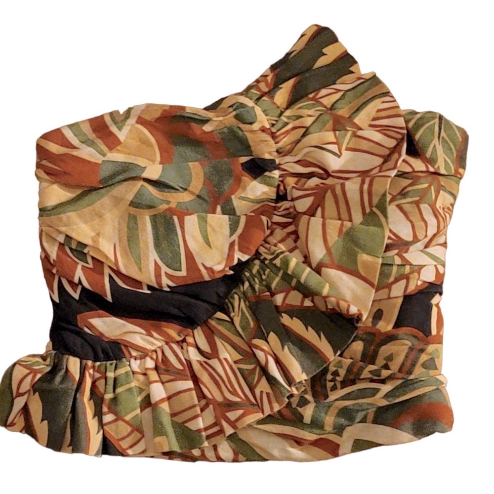 Zara Linen Blend Ruffled Strapless Top - Picture 6 of 6